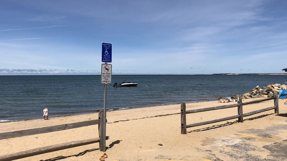 High tide at Campground Beach in Eastham, Cape Cod.