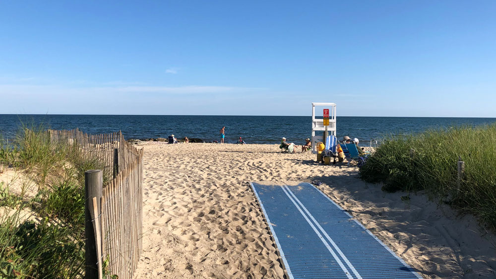 A sunny day at Inman Road Beach in Dennis, Cape Cod.