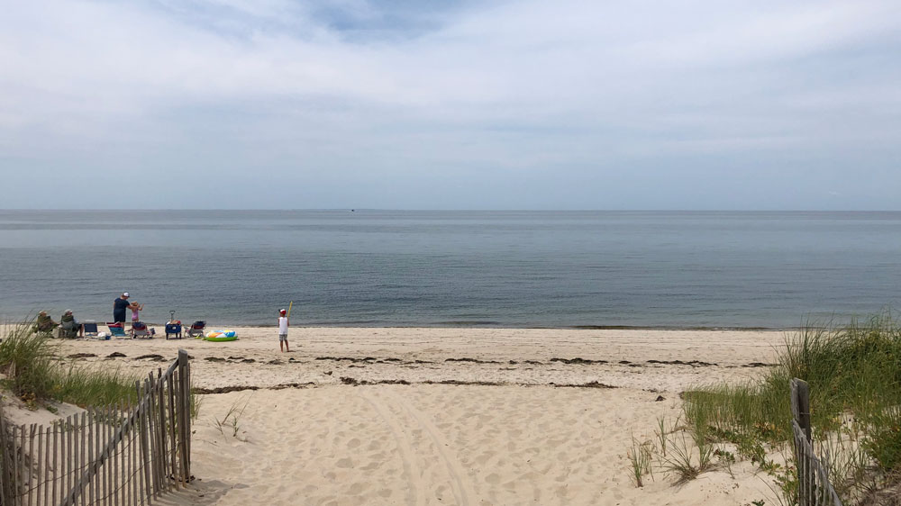 A family enjoys the afternoon at Ryder Beach in Truro, Cape Cod.