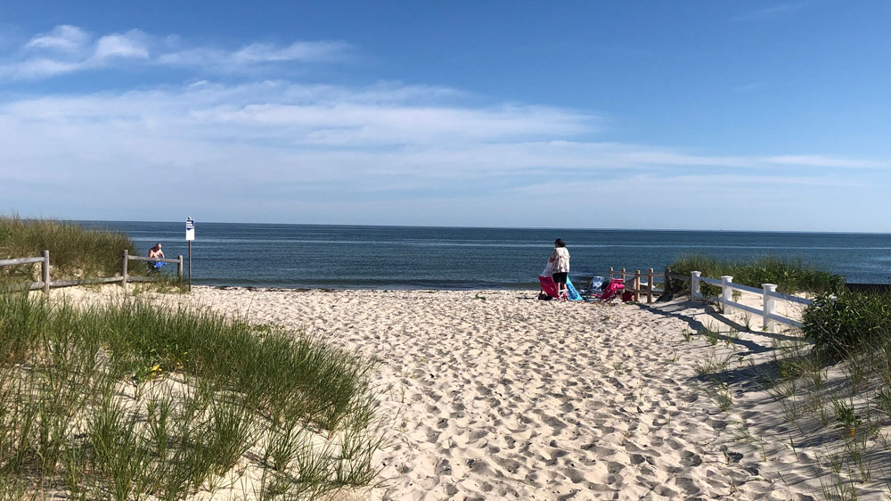 A sunny day at Trotting Park Beach in Dennis, Cape Cod.